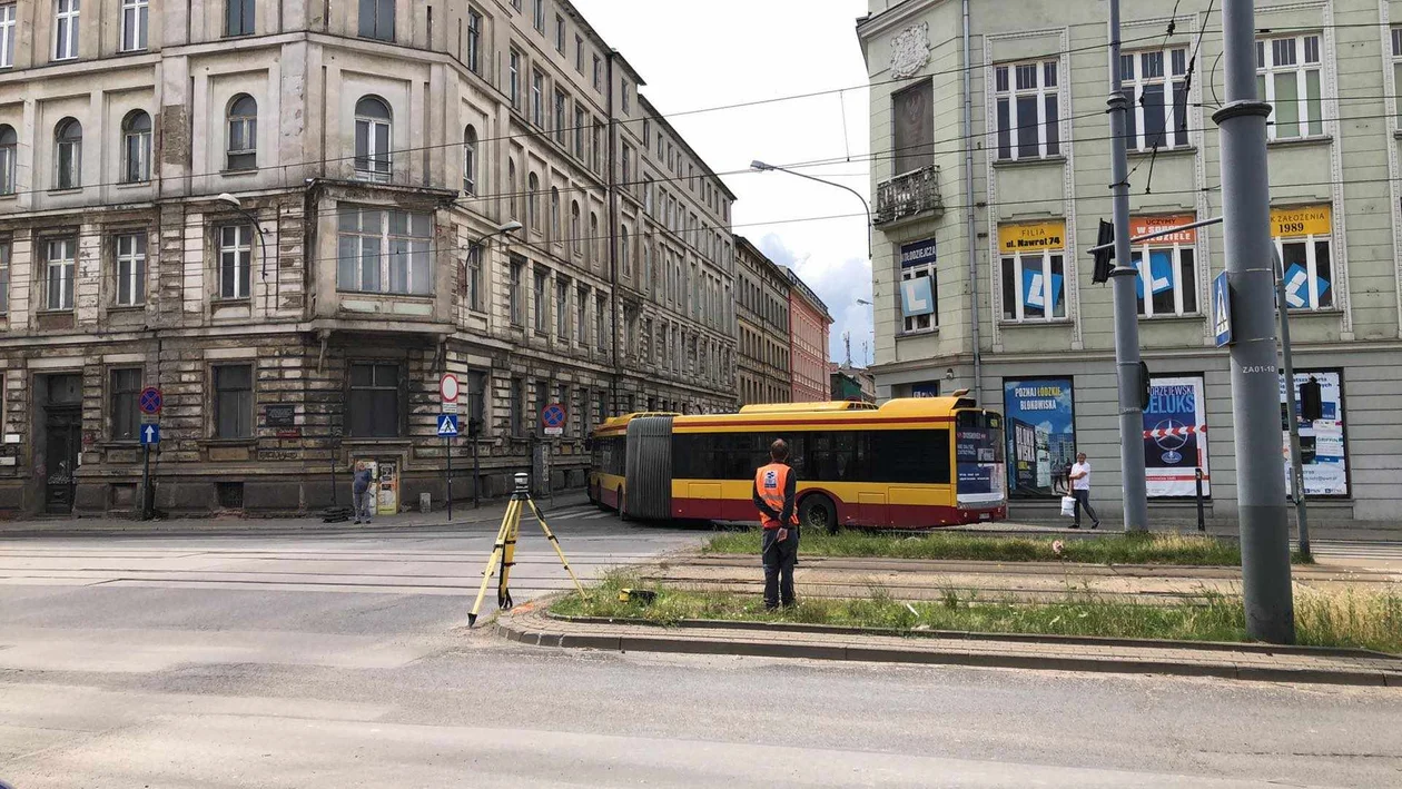 Blokada autobusu MPK Łódź przy Zachodniej w Łodzi
