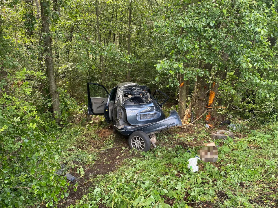 Tragiczny wypadek w naszym powiecie. Nie żyje kierowca osobówki [FOTO] - Zdjęcie główne