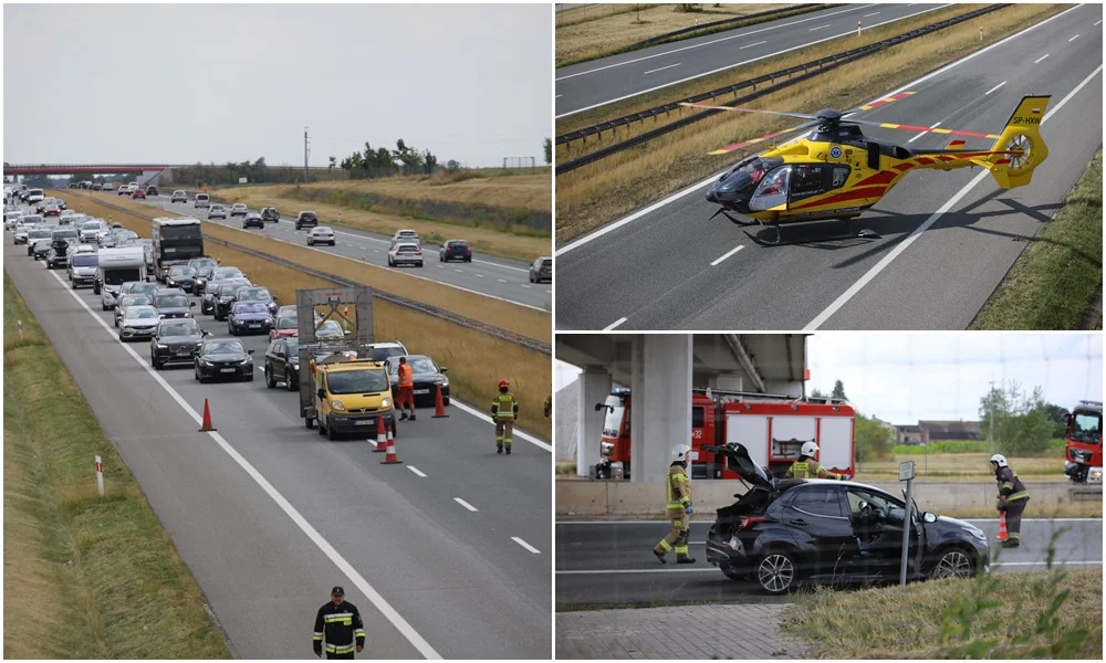 Akcja służb ratunkowych na autostradzie A1. Lądował śmigłowiec LPR. Co się stało? [ZDJĘCIA] - Zdjęcie główne