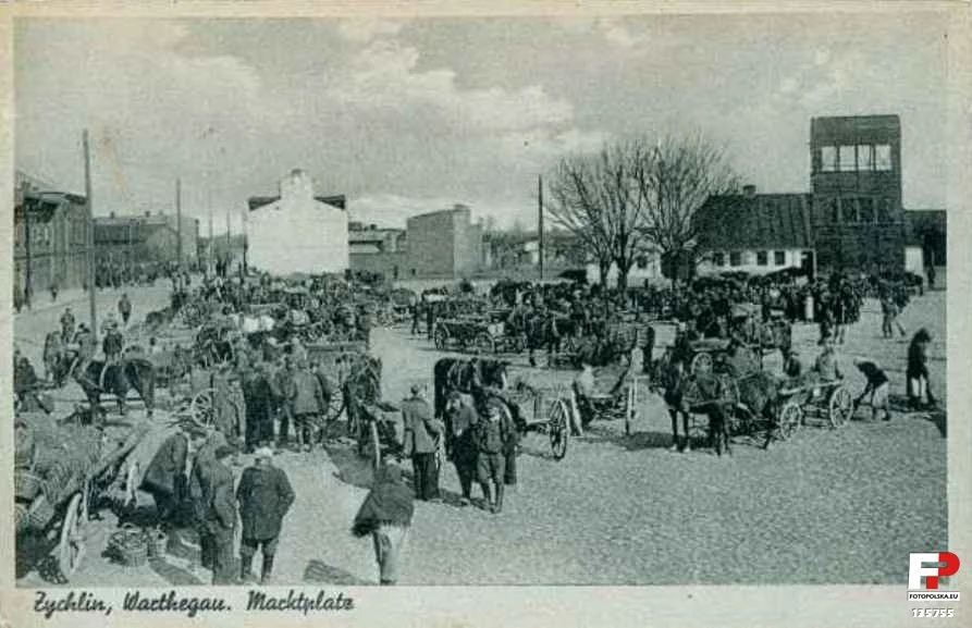 Lata 1939-1945, plac targowy w Żychlinie