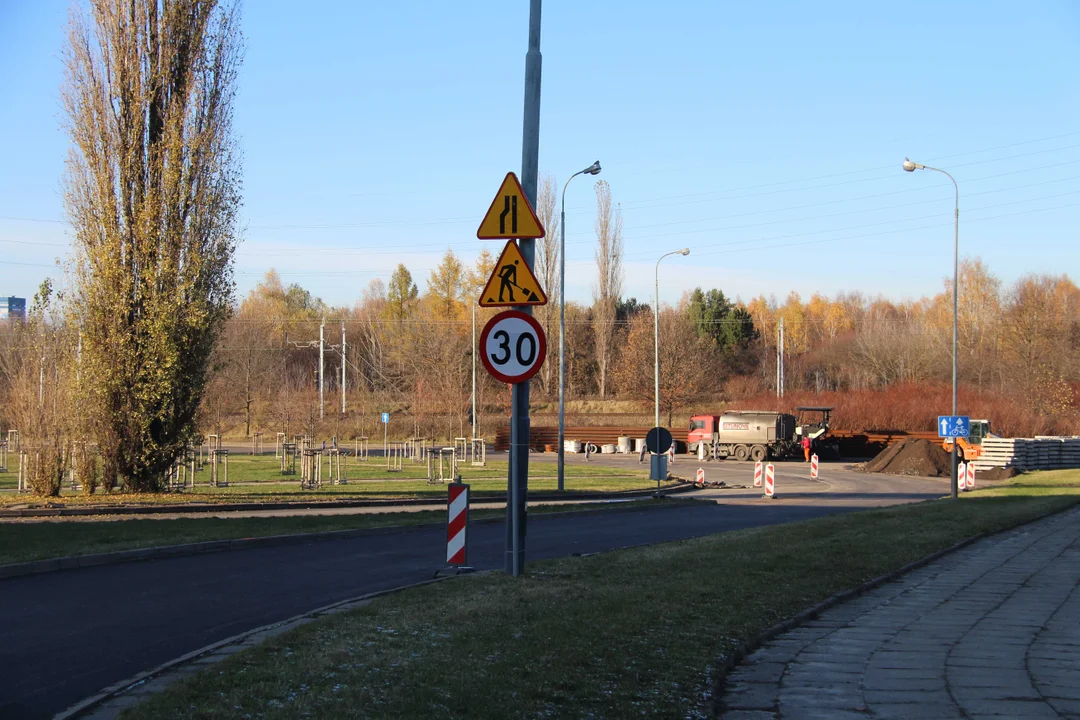 Prace drogowe na ul. Wałowej w Łodzi