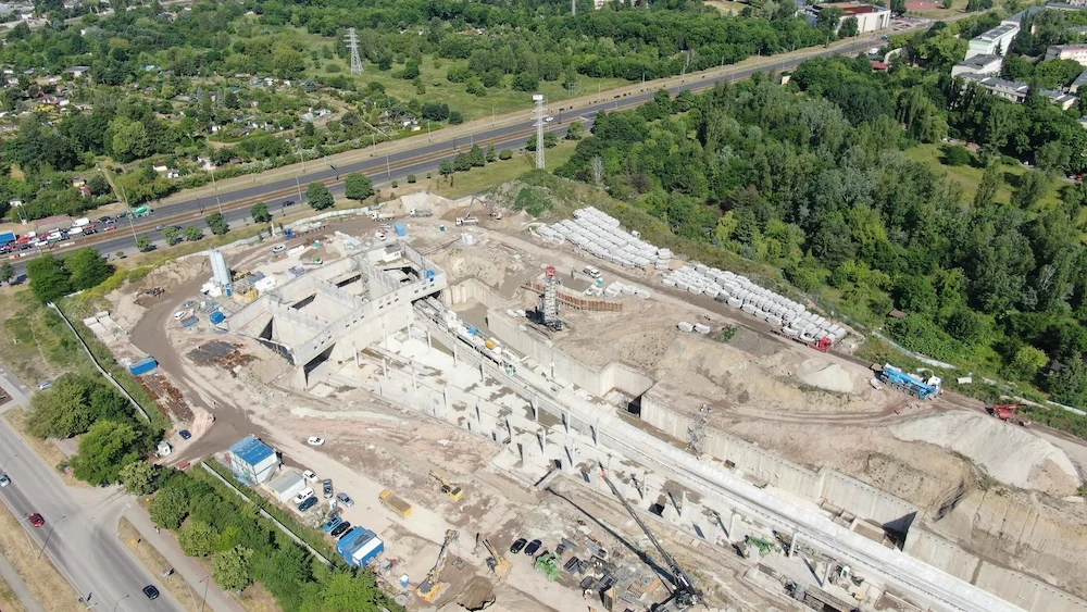 Budowa tunelu kolejowego pod Łodzią - stan na czerwiec/lipiec 2023