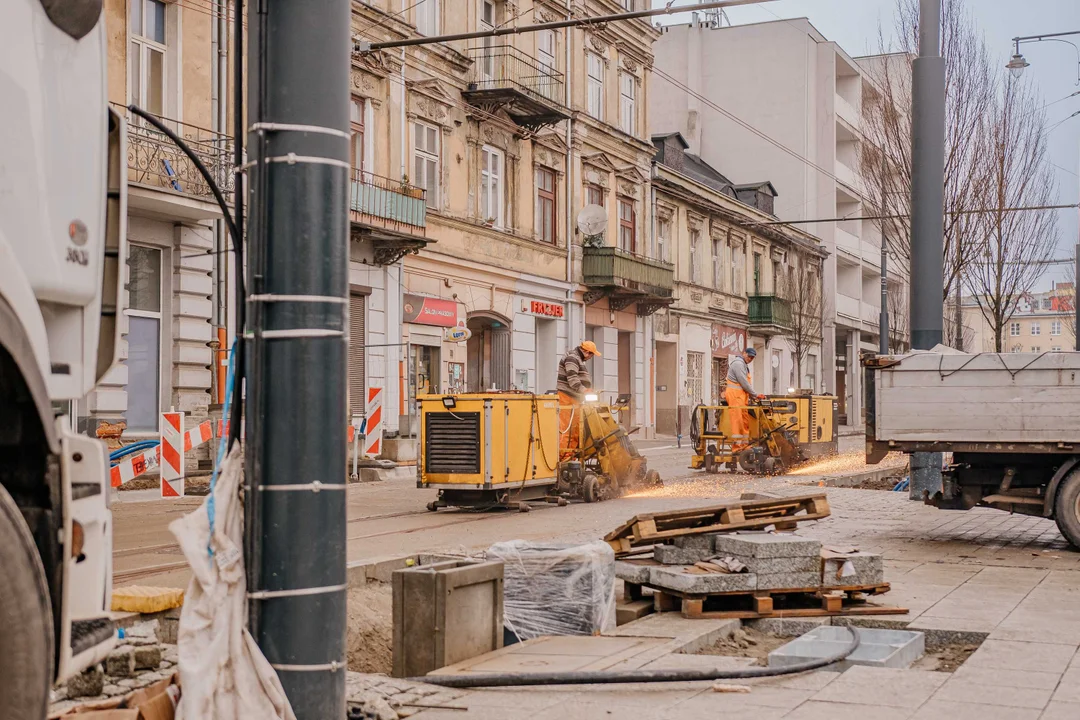 Pierwsze tramwaje na ulicy Legionów w Łodzi