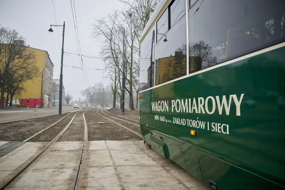Udany przejazd techniczny tramwaju MPK Łódź na Wojska Polskiego