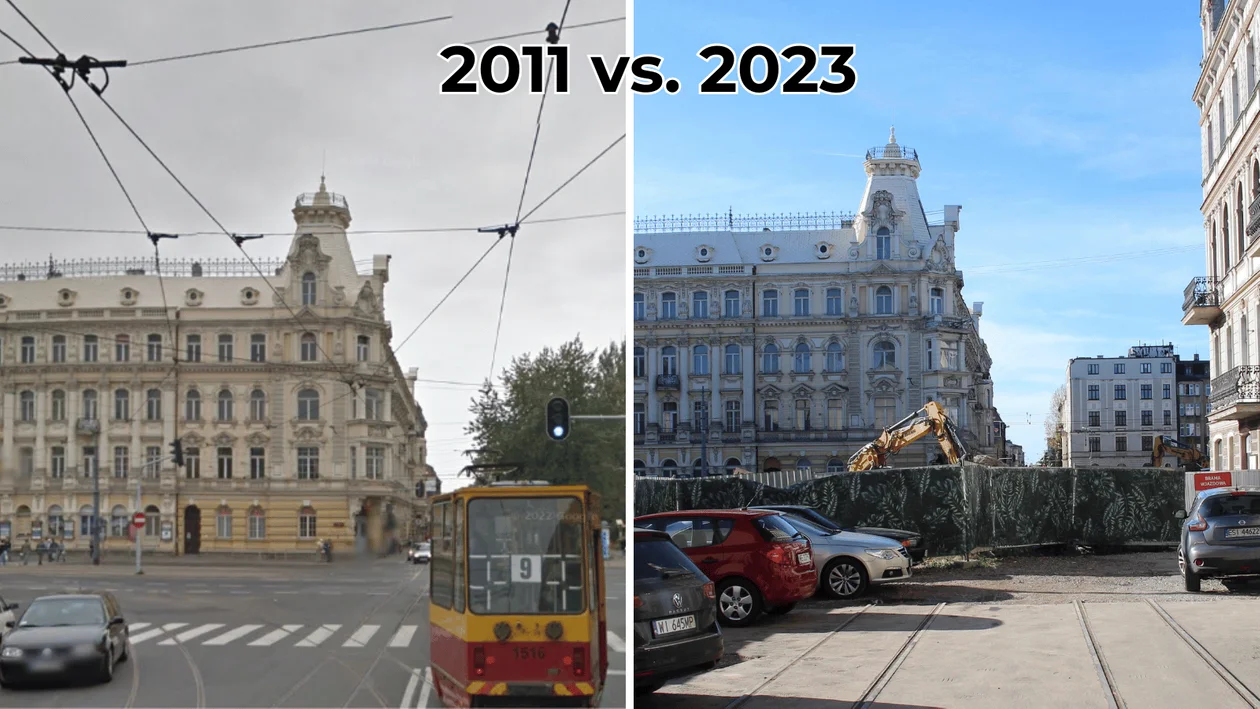 Tak zmieniało się skrzyżowanie al. Kościuszki z ulicą Zieloną w Łodzi. Porównanie 2011 kontra 2023 [ZDJĘCIA] - Zdjęcie główne