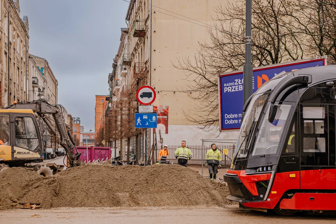 Pierwsze tramwaje na ulicy Legionów w Łodzi