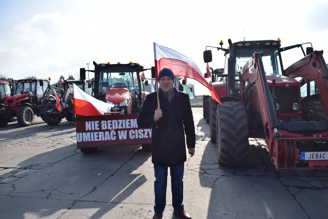 Protest rolników w Sosnowcu k. Strykowa