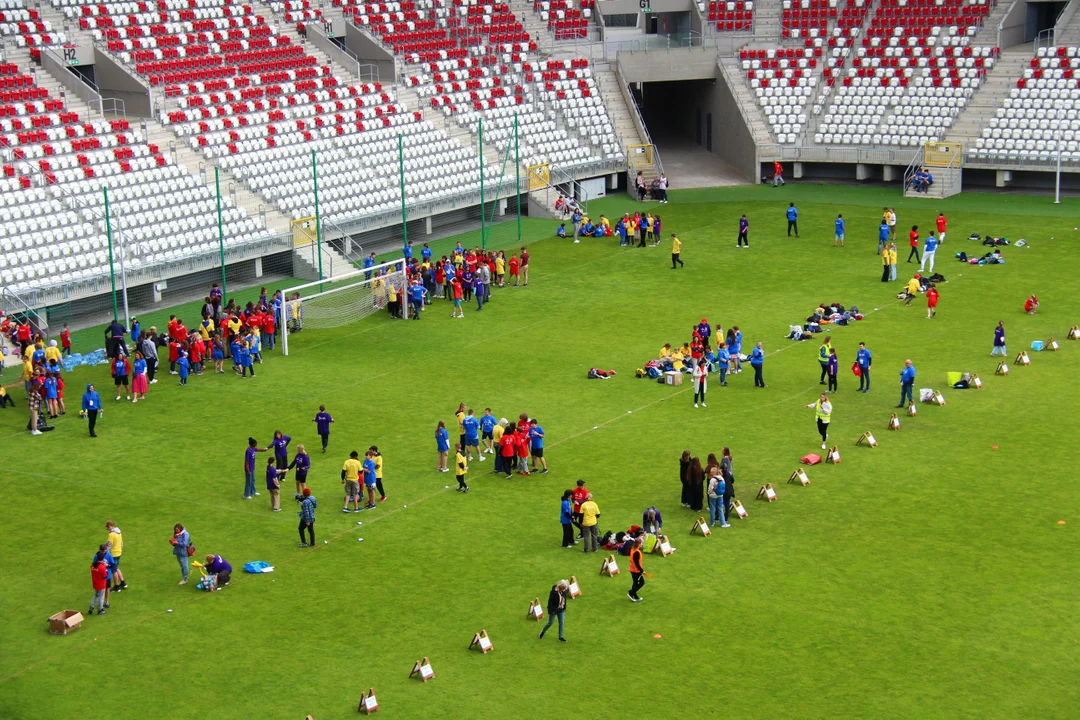 Flash mob na stadionie ŁKS Łódź im. Władysława Króla