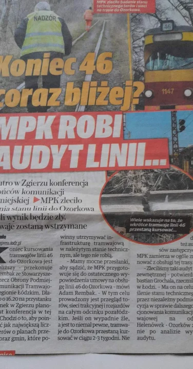 Jak zlikwidowano tramwaj o najdłuższej trasie w Polsce? Tramaj nr 46 Łódź - Zgierz - Ozorków