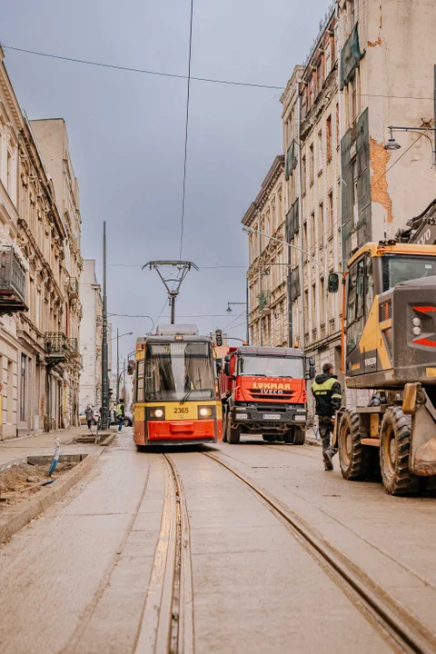 Pierwsze tramwaje na ulicy Legionów w Łodzi