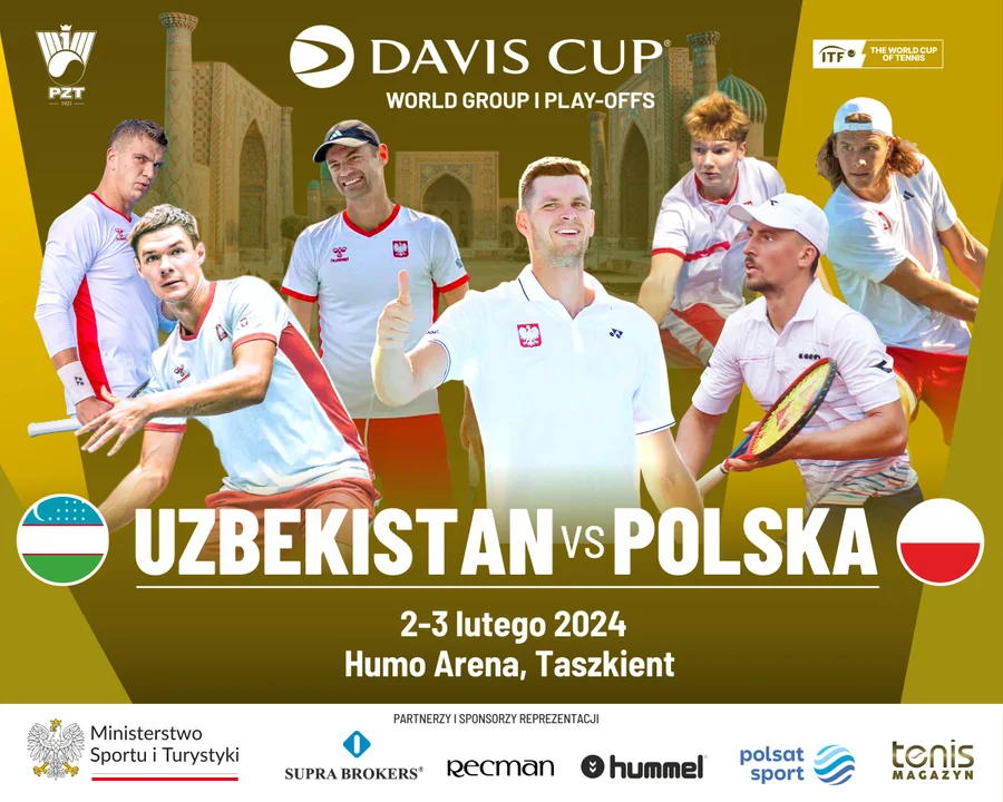 Skład daviscupowej reprezentacji Polski na mecz z Uzbekistanem