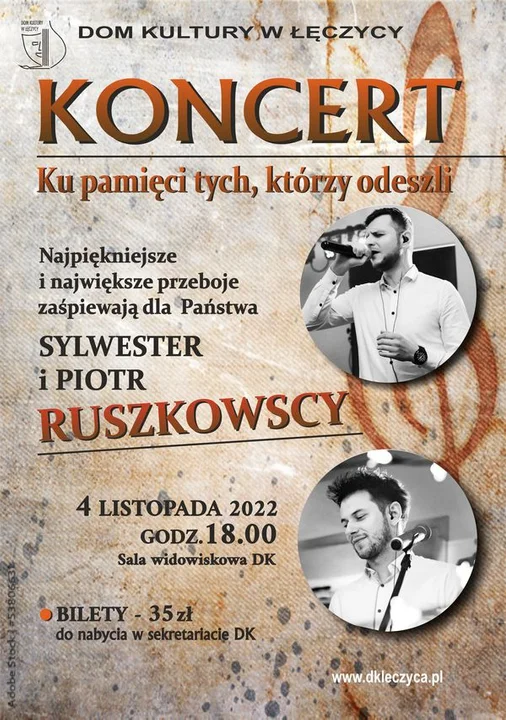 Koncert „Ku pamięci tych, którzy odeszli” w Domu Kultury w Łęczycy