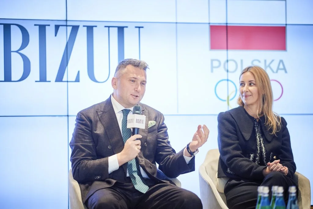 Blanka Jordan oraz Radosław Piesiewicz podczas oficjalnej konferencji prasowej