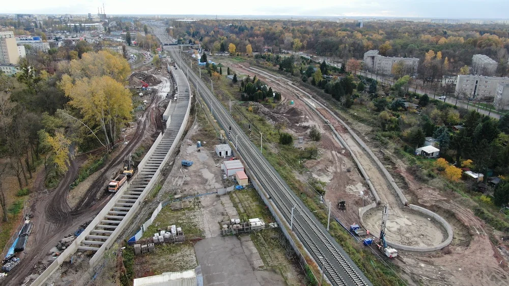 Budowa tunelu kolejowego pod Łodzią - stan na listopad 2023 r.