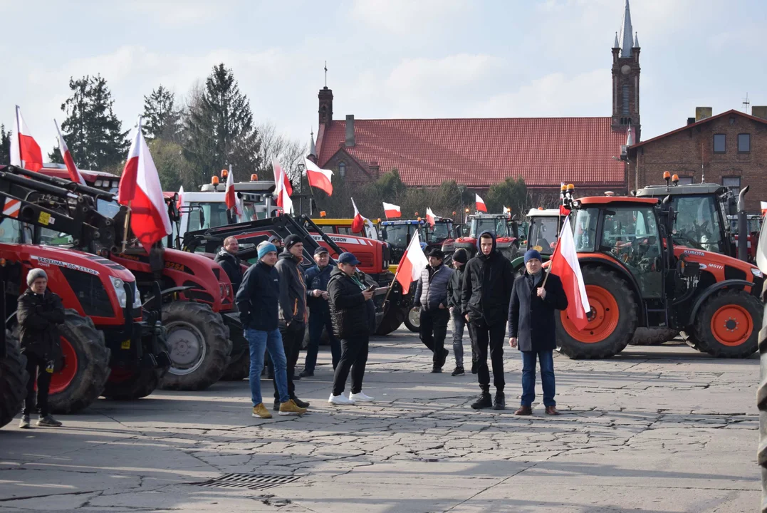 Protest rolników w Sosnowcu k. Strykowa