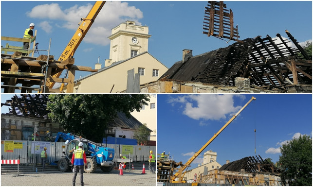 [ZDJĘCIA] W Pałacu Saskim praca wre. Trwa rozbiórka spalonego dachu - Zdjęcie główne