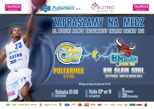 Sprzedaż biletów na mecz Polfarmex Kutno – BM Slam Stal Ostrów Wielkopolski - Zdjęcie główne