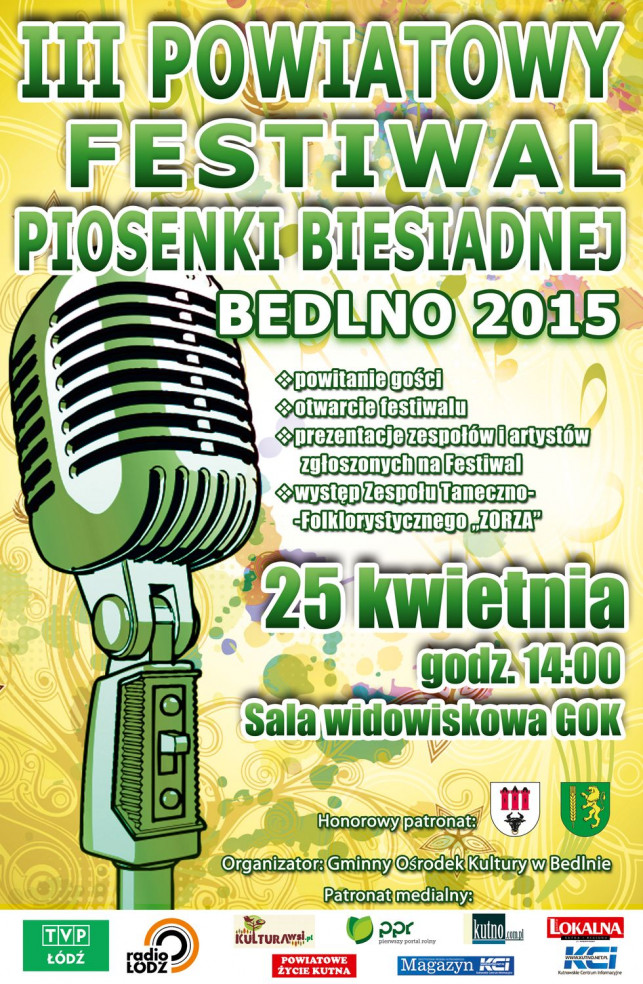 III Powiatowy Festiwal Piosenki Biesiadnej - Bedlno 2015 - Zdjęcie główne
