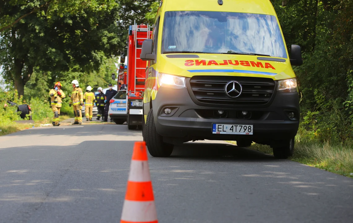 Kraksa pod Kutnem, jedna osoba ranna - Zdjęcie główne