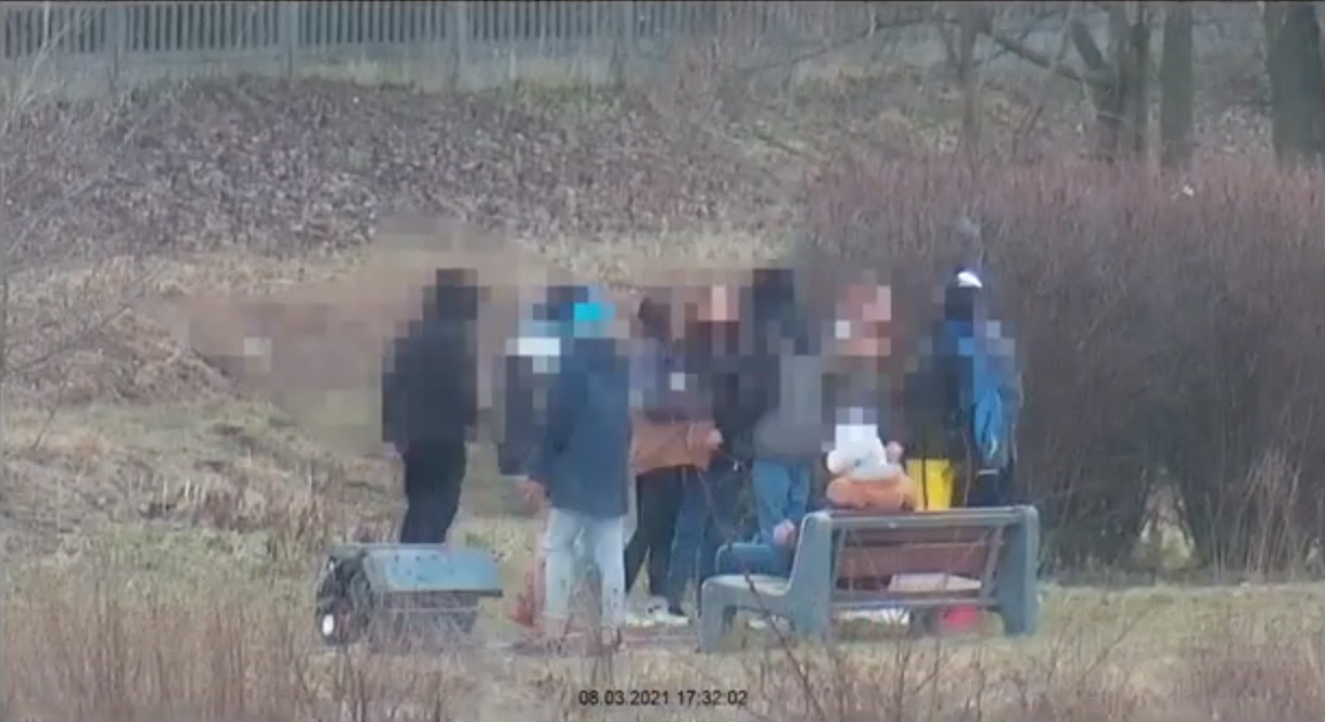 [WIDEO] Nastolatkowie demolowali śmietnik w parku. Nagrał ich monitoring - Zdjęcie główne