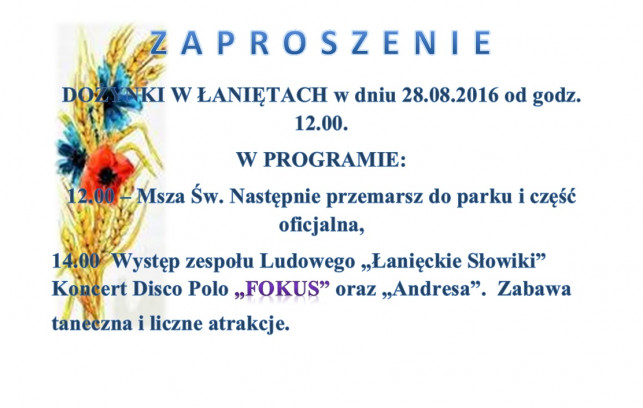 Dożynki w Łaniętach - Zdjęcie główne