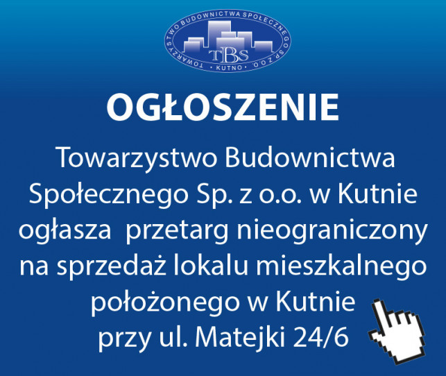 TBS Sp. z o.o.  w Kutnie ogłasza przetarg. - Zdjęcie główne