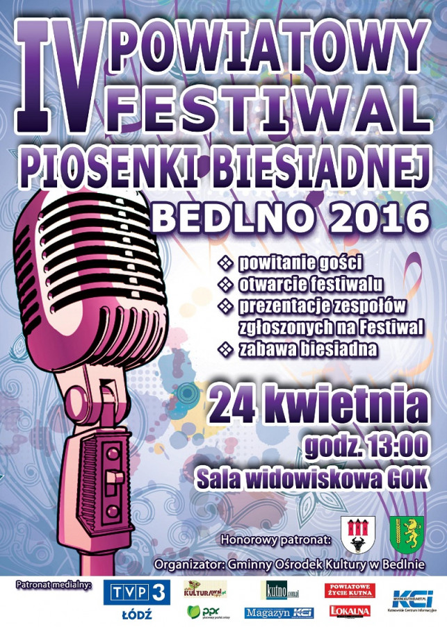 IV Powiatowy Festiwal Piosenki Biesiadnej  - Bedlno 2016 - Zdjęcie główne