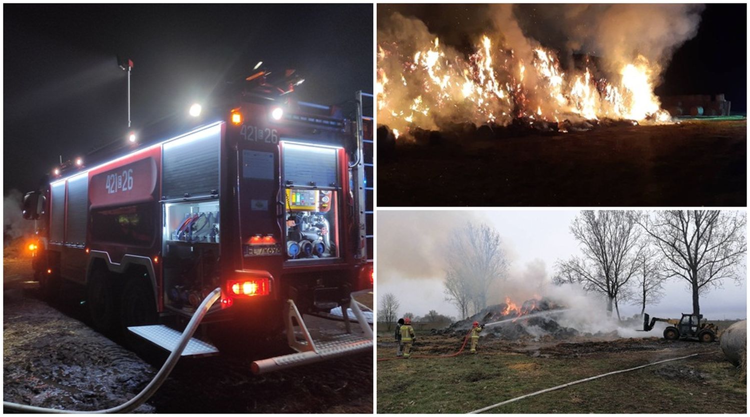 [ZDJĘCIA] Gigantyczny pożar w powiecie kutnowskim. Akcja strażaków trwała prawie 40 godzin - Zdjęcie główne