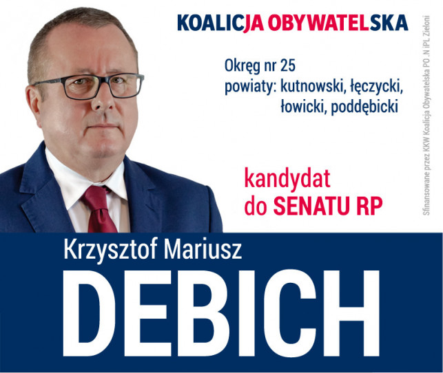 Krzysztof Debich - Kandydat do Senatu RP - OBEJRZYJ SPOT WYBORCZY! - Zdjęcie główne