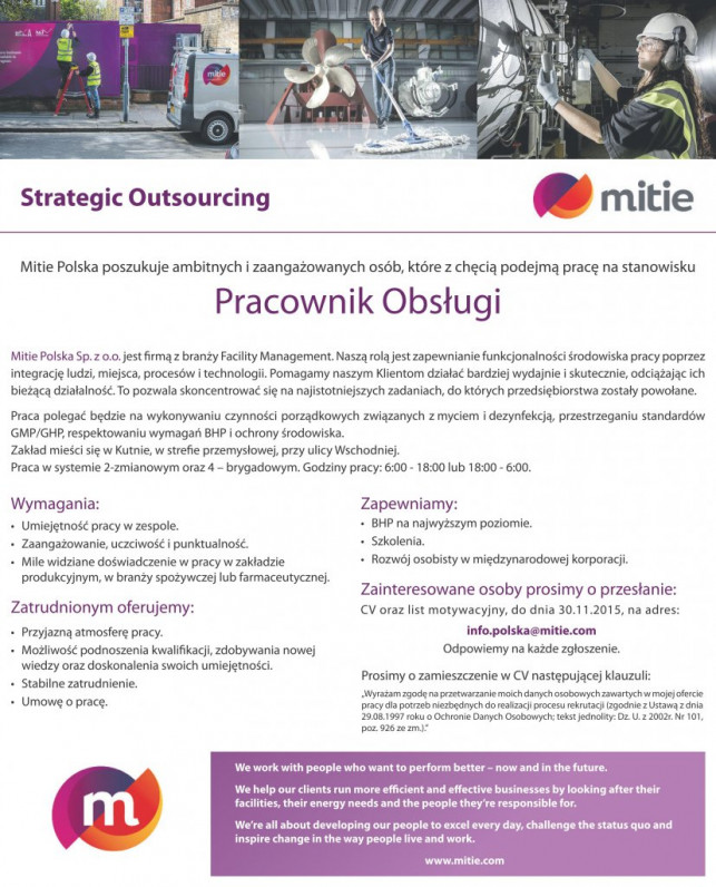 Oferta pracy - Pracownik Obsługi - Zdjęcie główne