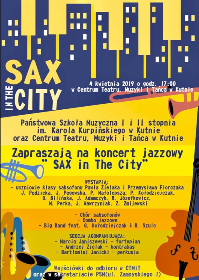 Sax in the city - koncert uczniów PSM - Zdjęcie główne