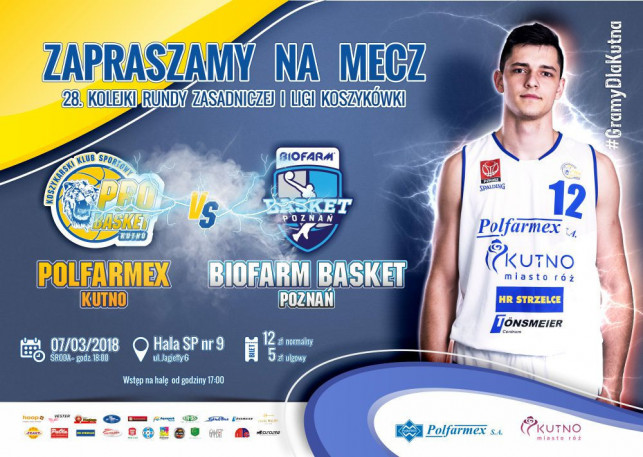 Mecz Polfarmex Kutno vs. Biofarm Basket Poznań  - Zdjęcie główne