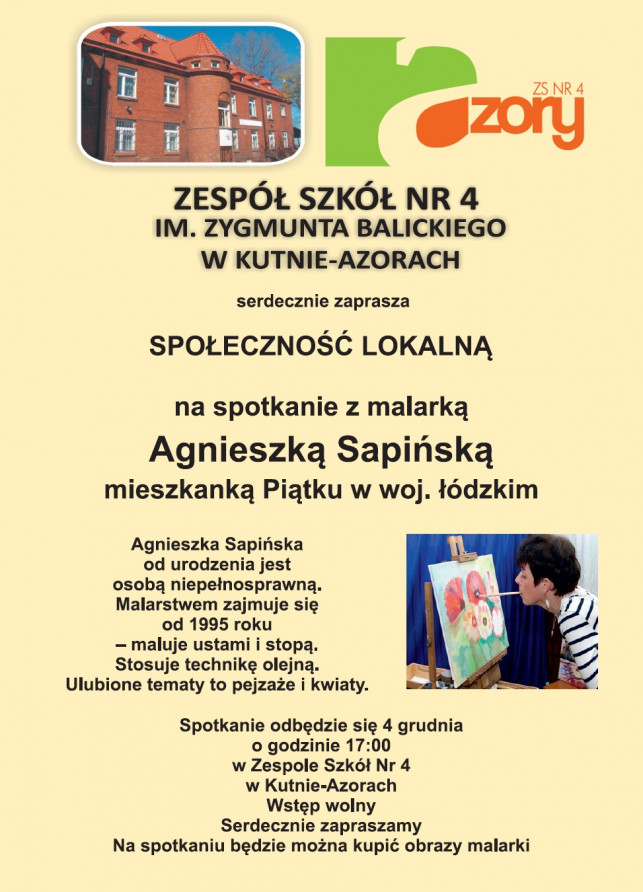 Spotkanie z malarką Agnieszką Sapińską - Zdjęcie główne