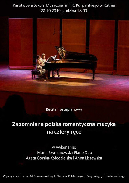 Recital fortepianowy "Zapomniana polska romantyczna muzyka na cztery ręce" - Zdjęcie główne