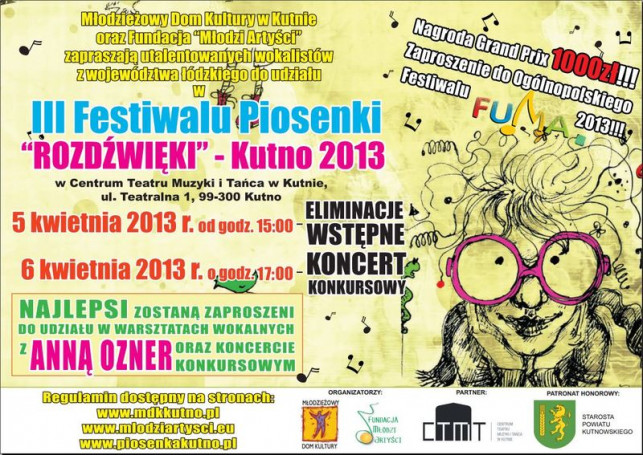 III Festiwal Piosenki Rozdźwięki - Kutno 2013 - Zdjęcie główne