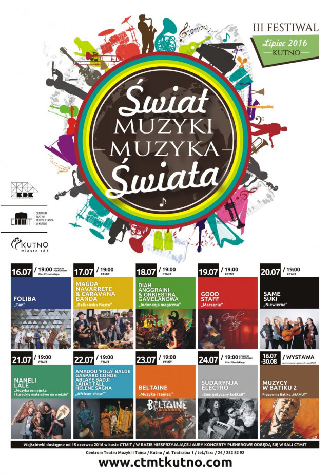 Cały świat w muzyce. III Festiwal Muzyczny „Świat Muzyki – Muzyka Świata” już w lipcu w Kutnie - Zdjęcie główne