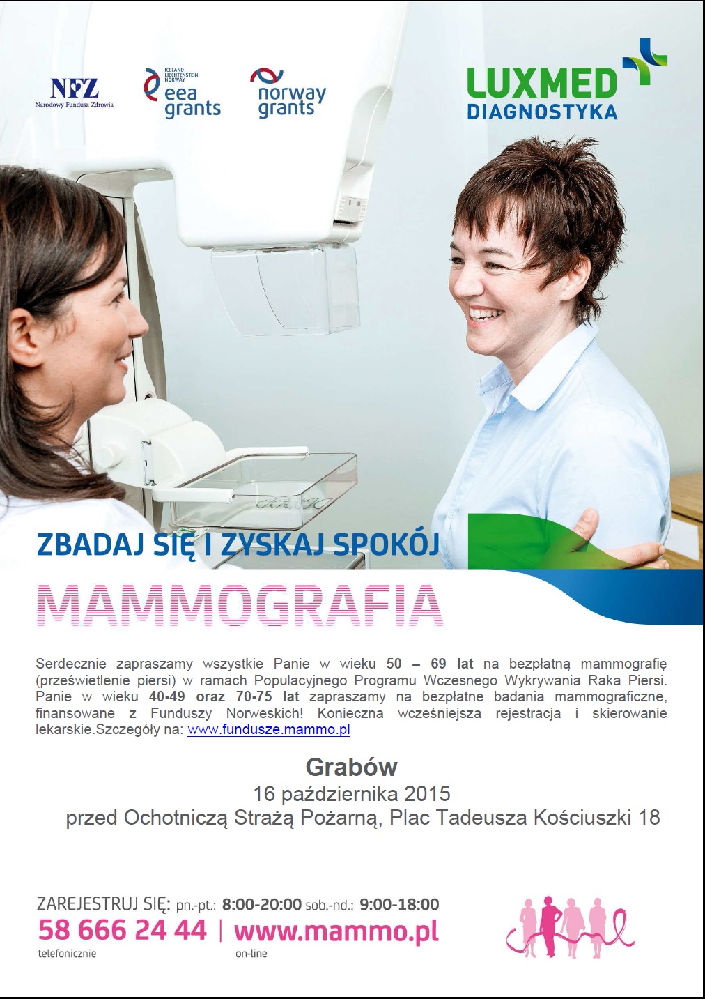  Bezpłatna mammografia dla pań 40-75 lat - Zdjęcie główne