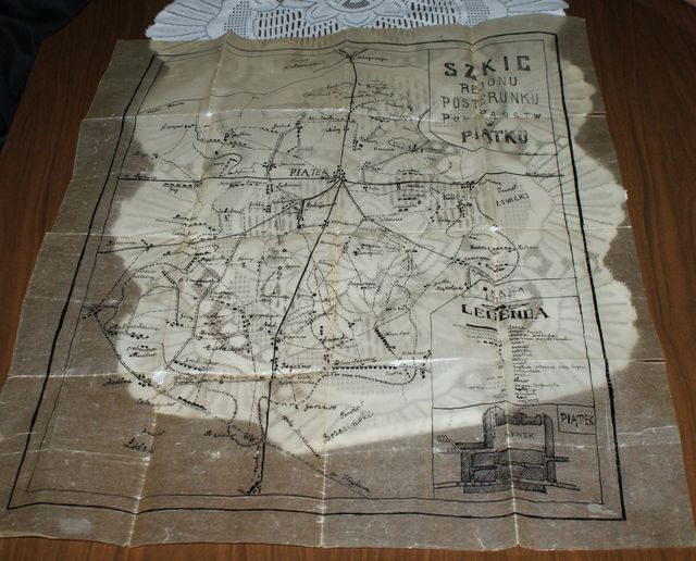 Mapa rejonu posterunku Policji Państwowej w Piątku z 1939 roku - Zdjęcie główne