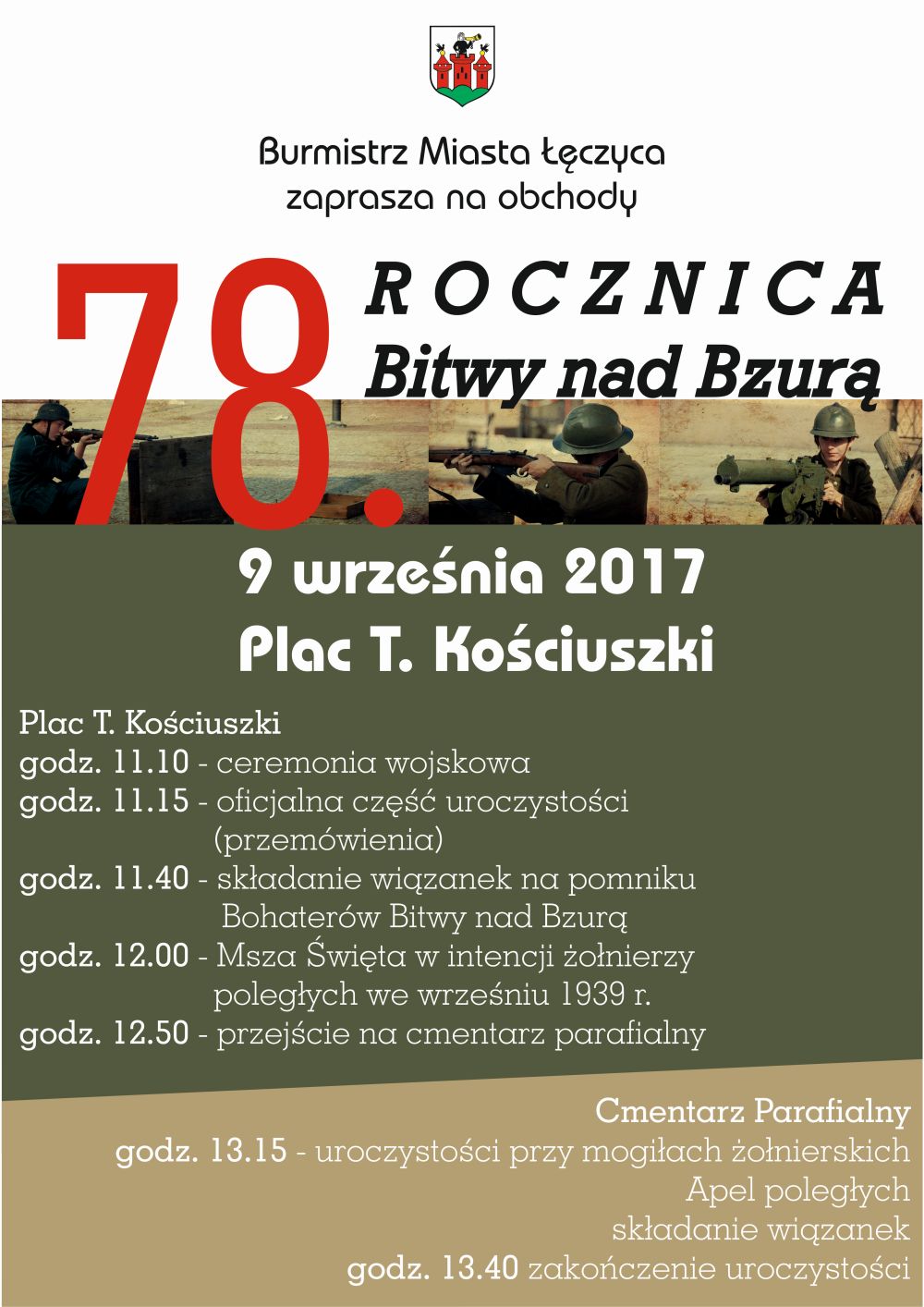 Zaproszenie na obchody 78. Rocznicy Bitwy nad Bzurą - Zdjęcie główne