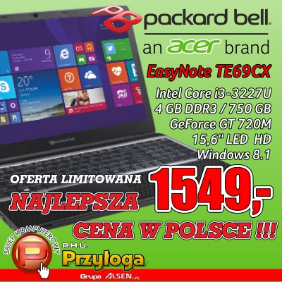  Najlepsza cena w Polsce na laptop Packard Bell! - Zdjęcie główne