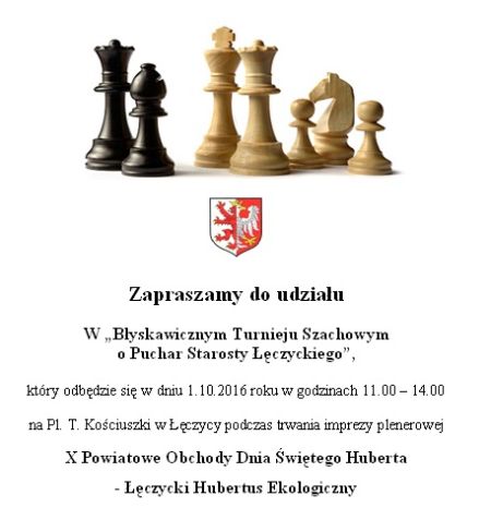 Błyskawiczny Turniej Szachowy o Puchar Starosty Łęczyckiego - Zdjęcie główne