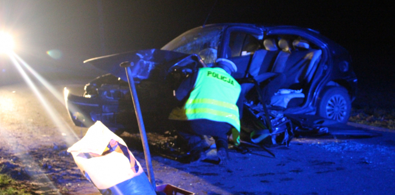 Wypadek pod Płockiem. Kierowca w stanie ciężkim  [FOTO I WIDEO] [AKTUALIZACJA] - Zdjęcie główne