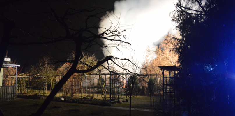 Płonie domek na ogródkach działkowych "Nadwiślańskie"[AKTUALIZACJA] - Zdjęcie główne