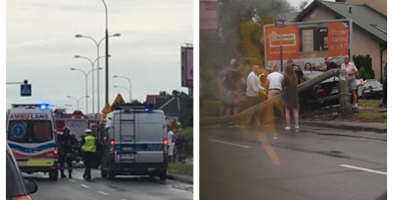 Pogoda dała się we znaki kierowcom. Jeden wyciął latarnię [FOTO] - Zdjęcie główne