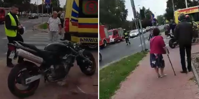 Zderzenie motocykla z taksówką na Miodowej - Zdjęcie główne