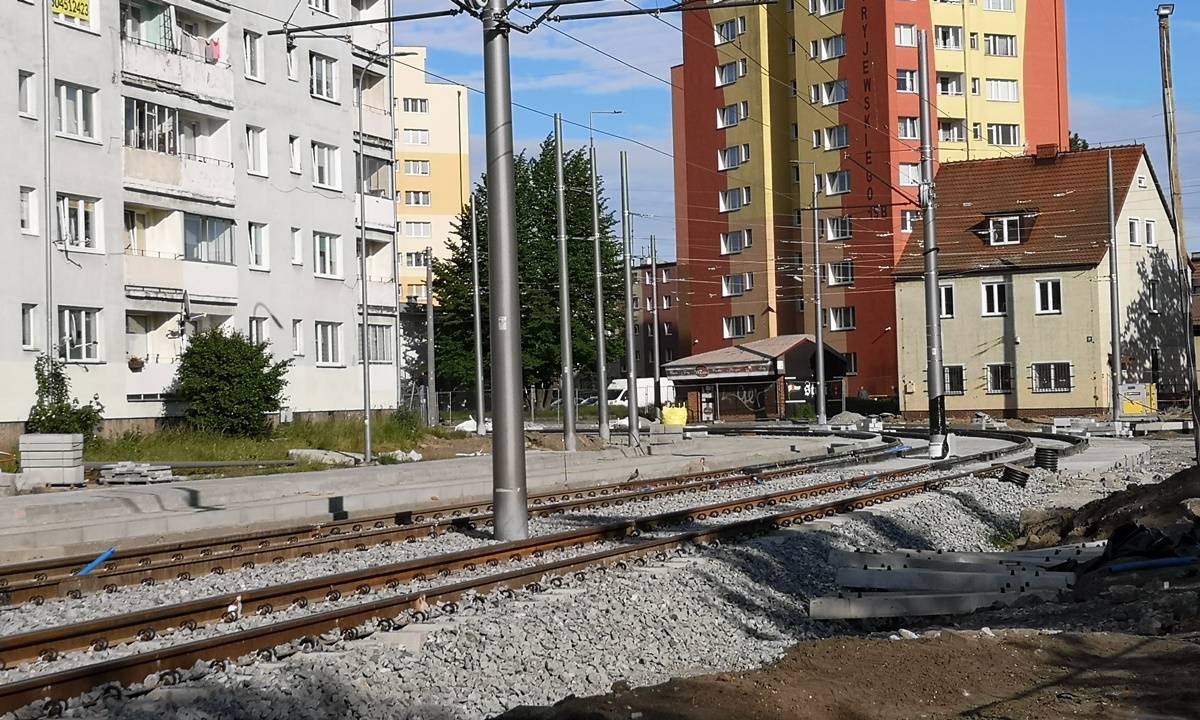 Stan budowy linii tramwajowej na Stogi