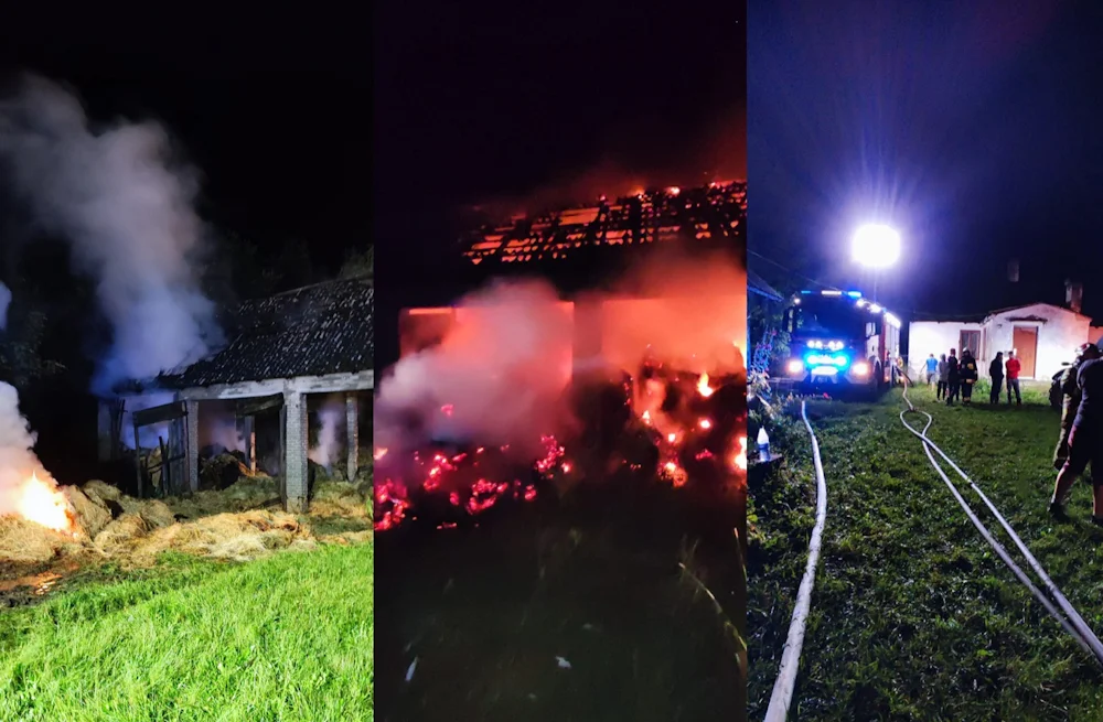 Pożar stodoły w powiecie. Z żywiołem walczyło siedem jednostek straży - Zdjęcie główne