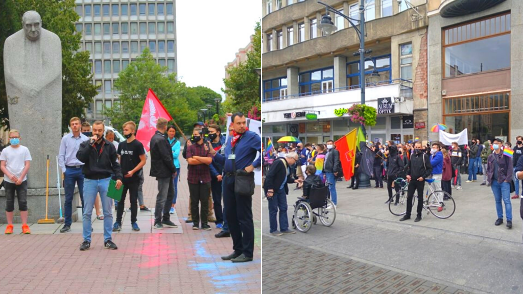 Równoległe manifestacje ruchów narodowych i osób wspierających LGBT przy Pasażu Schillera. Jak przebiegły? - Zdjęcie główne