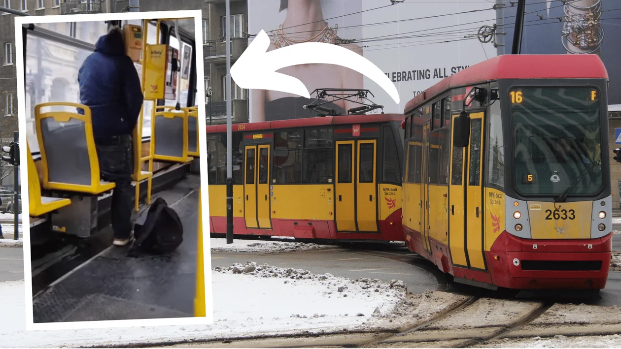 Burza w sieci po opublikowaniu nagrania, na którym widać mężczyznę sikającego w tramwaju MPK Łódź. „To samo widziałem” [WIDEO] - Zdjęcie główne