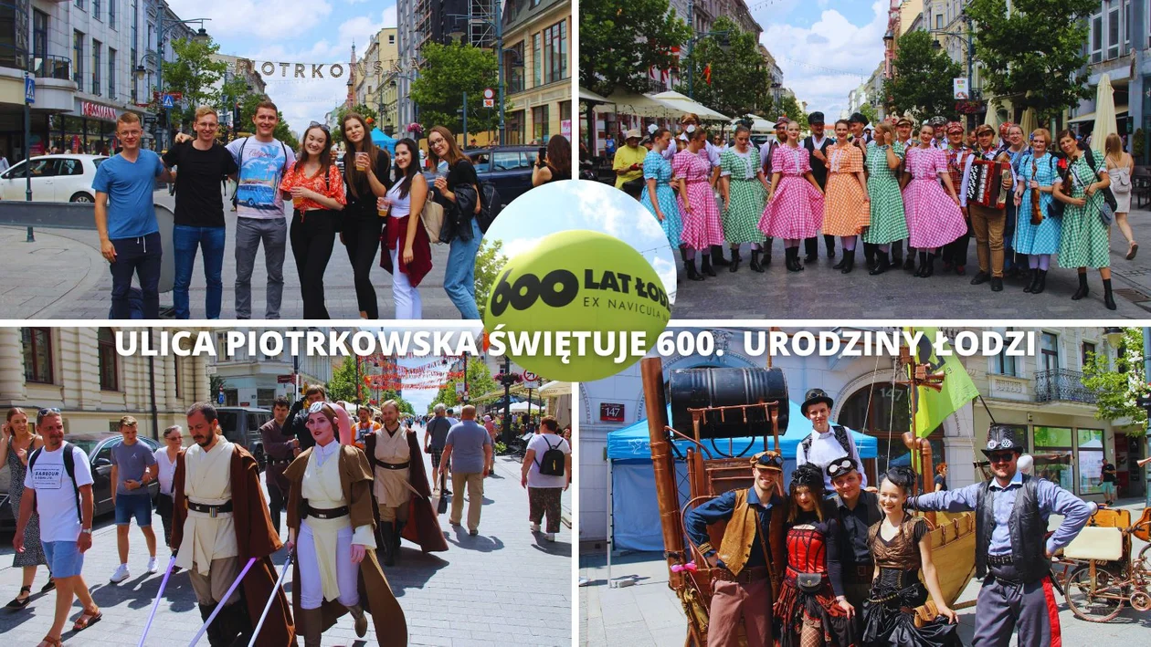 Huczne urodziny Łodzi na ul. Piotrkowskiej. Wspólnie świętujemy 600-lecie miasta [ZDJĘCIA] - Zdjęcie główne